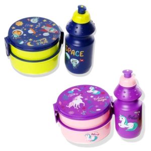 Двојна детска кутија за храна + прибор + шише