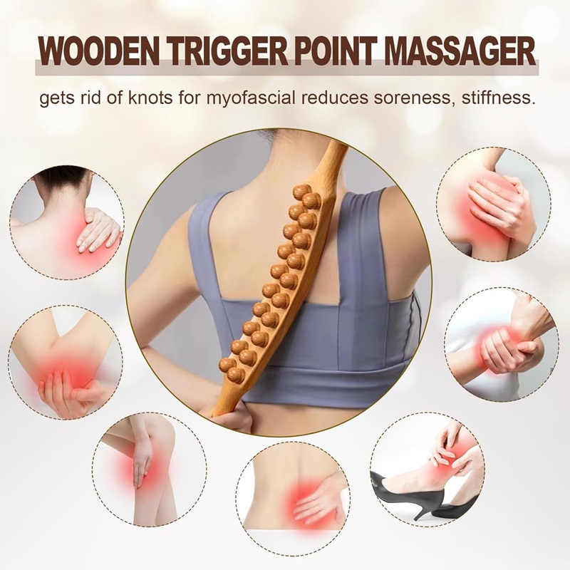 Дрвен ролер за лимфна дренажа и против целулит