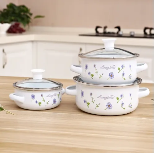 Сет тенџериња со стаклен капак 3/1 – бели - Image 3