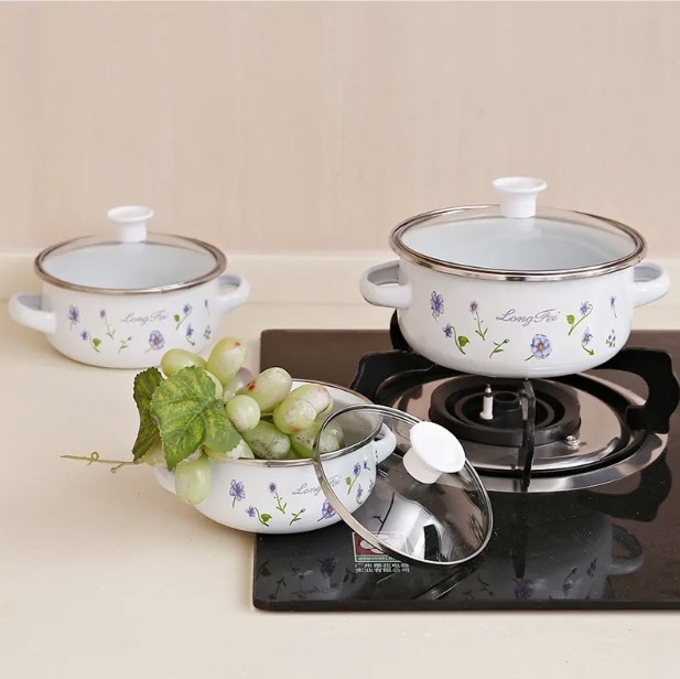 Сет тенџериња со стаклен капак 3/1 – бели - Image 2