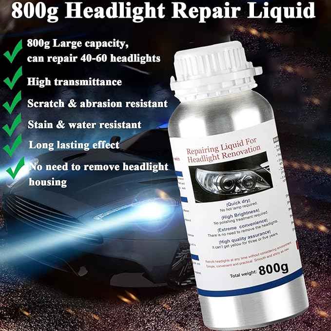 Течност за полимеризација на фарови за автомобил 800мл
