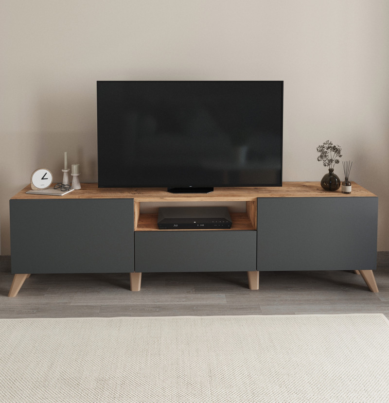 Комплет за дневна соба KRAFT - Anthracite / Pine - Image 2