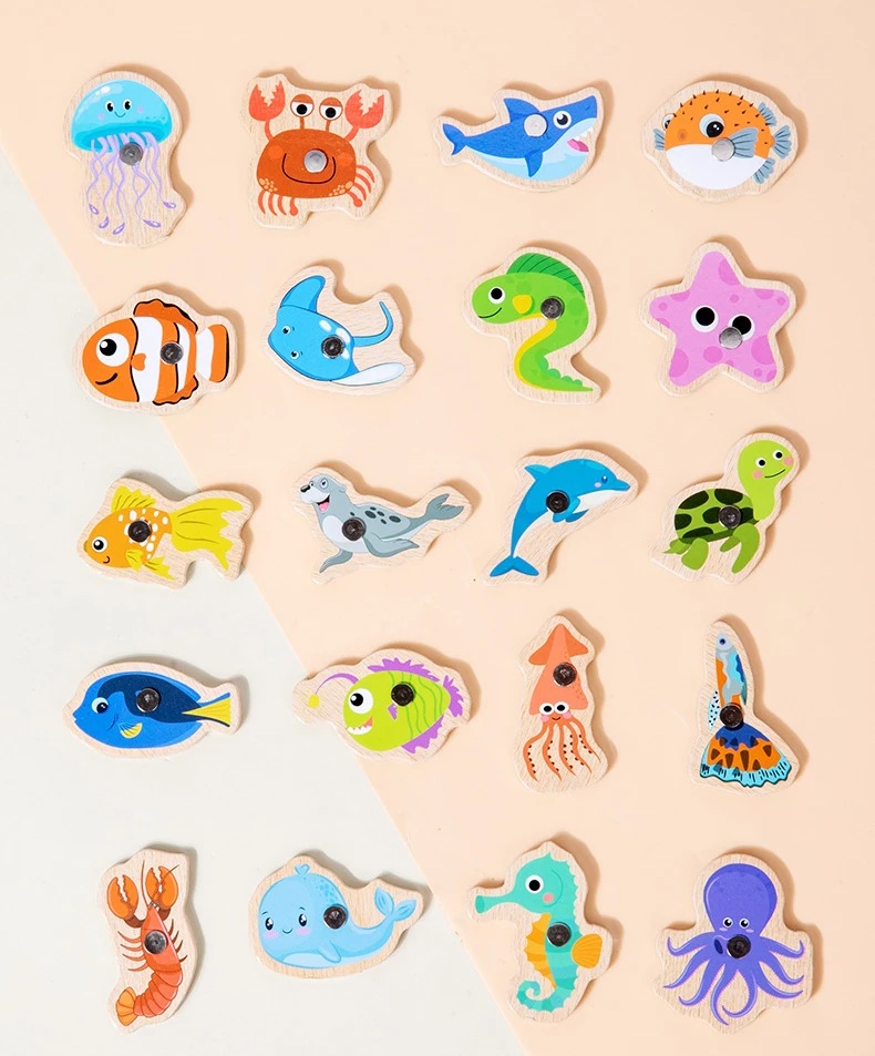 Дрвени магнетни играчки за риболов - Image 8