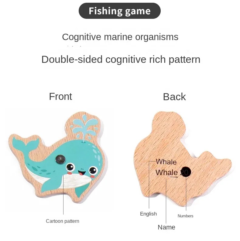Дрвени магнетни играчки за риболов - Image 4