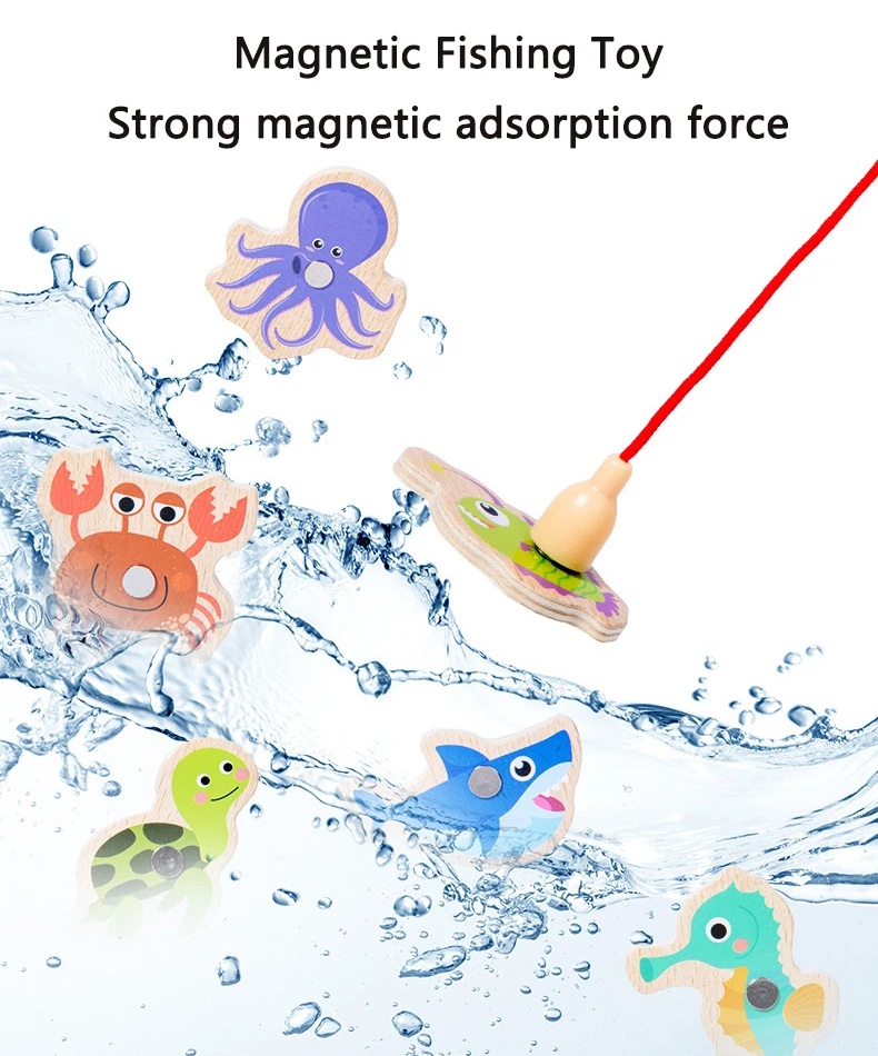 Дрвени магнетни играчки за риболов - Image 7