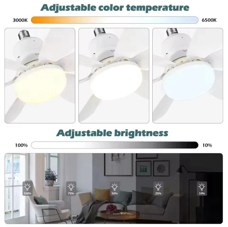 Тавански вентилатор со LED светла + далечински контролер - Image 8