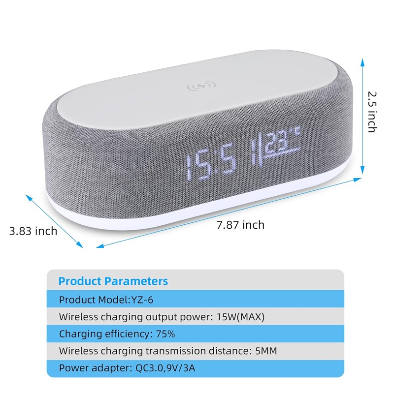 Безжичен полнач за телефон, часовник, амбиентална ламба - Image 11