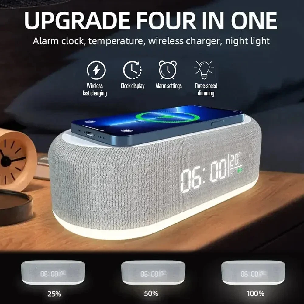 Безжичен полнач за телефон, часовник, амбиентална ламба - Image 2