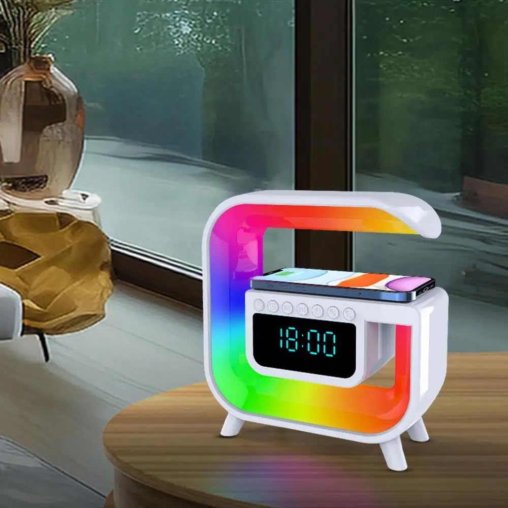 Безжичен полнач за мобилен телефон, амбиентална светилка, BT звучник - Image 3