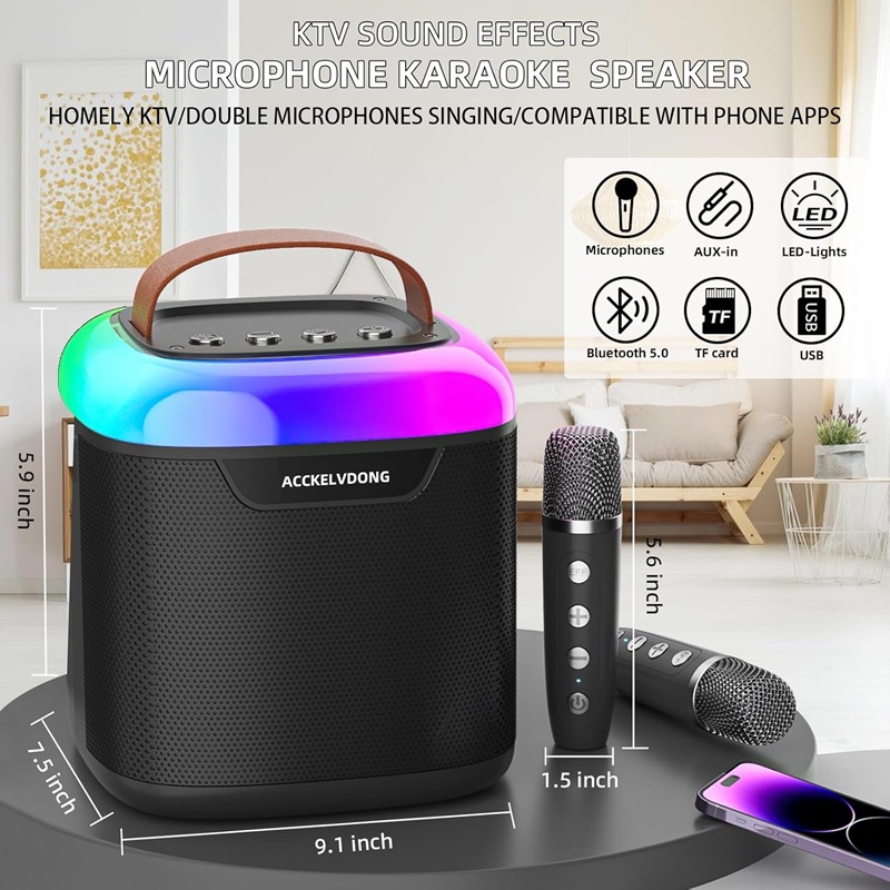 Караоке звучник со два микрофони - Image 2