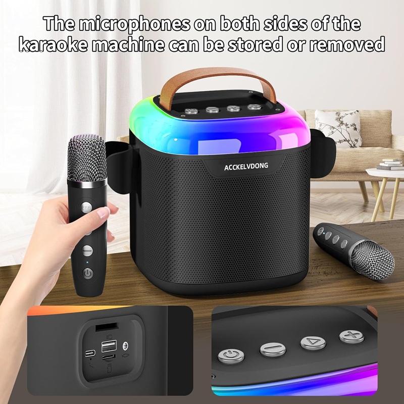 Караоке звучник со два микрофони - Image 3