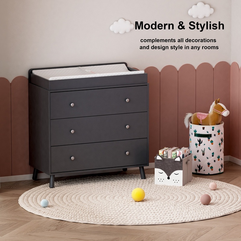 Маса за пресоблекување бебиња со 3 фиоки - Image 2