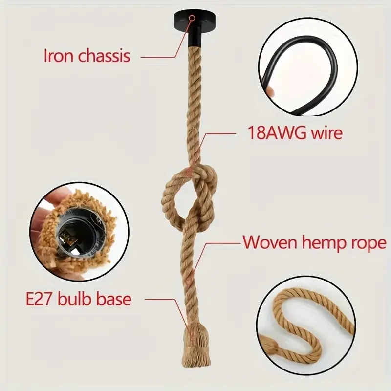 Висечка светилка - лустер јаже 1.5m должина - Image 6