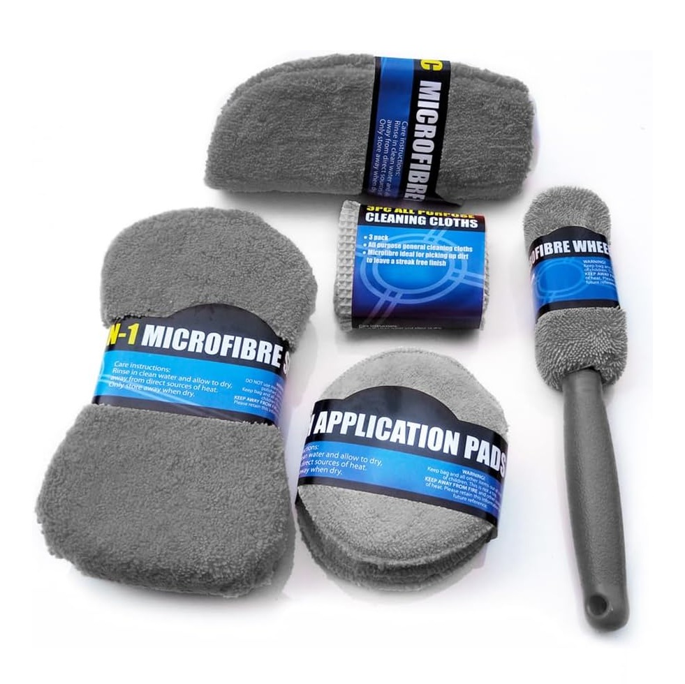Микрофибер сет од 9 парчиња за чистење возила