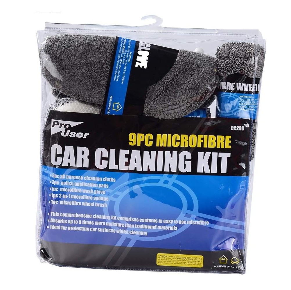 Микрофибер сет од 9 парчиња за чистење возила - Image 2