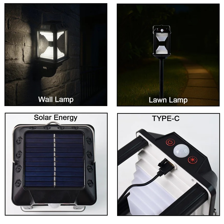 Соларна индукциска LED ѕидна светилка со сензор за движење - Image 3