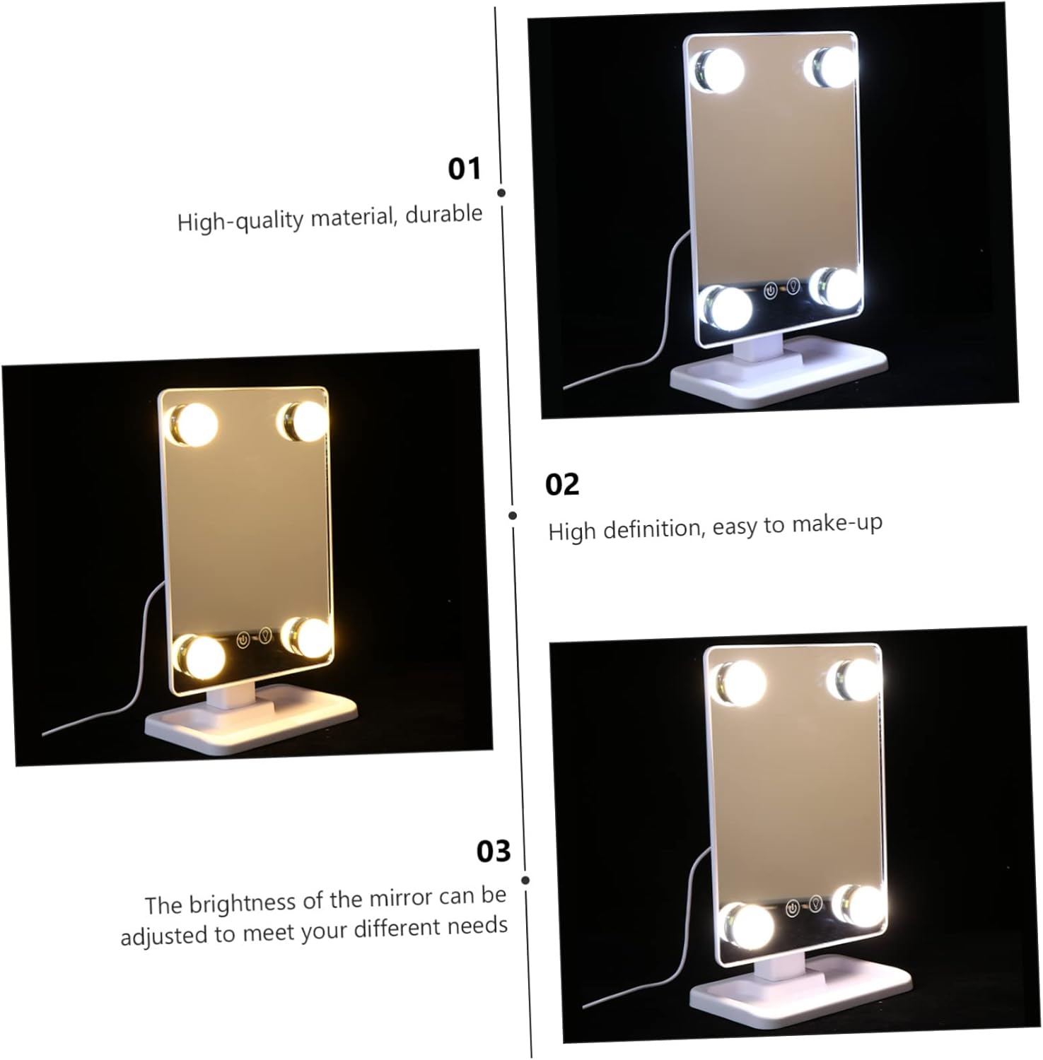 Огледало за шминкање со 4 LED светла - Image 7