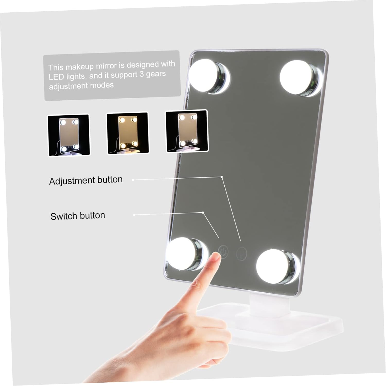 Огледало за шминкање со 4 LED светла - Image 5