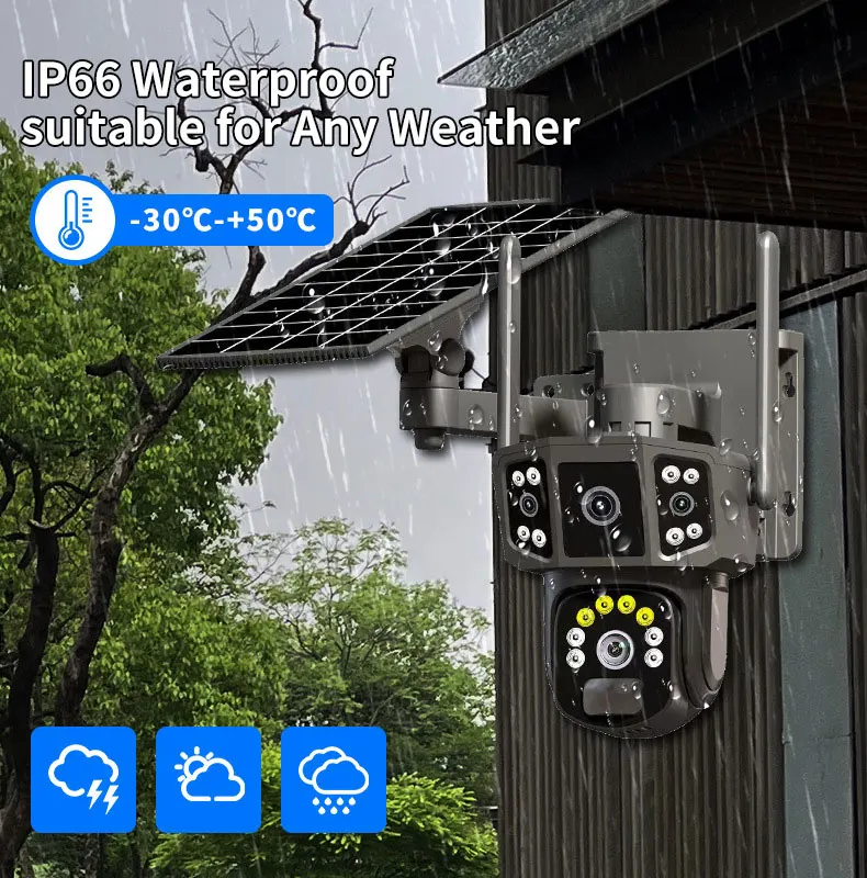 4G соларна безжична камера сo двојна глава - Image 10