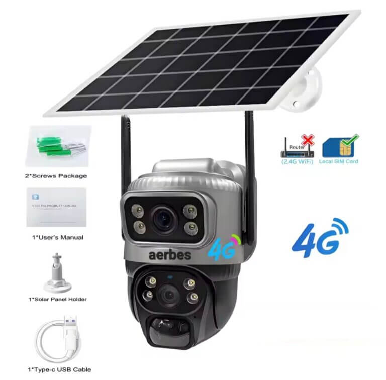 Соларна 4G безбедносна камера V380 - Image 2